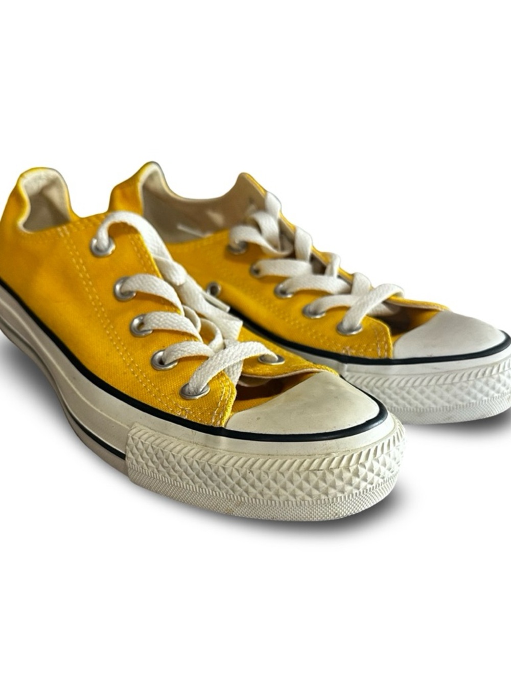 Yellow Converse All Star Canvas Low-Top Sneakers - Classic Lace-Up